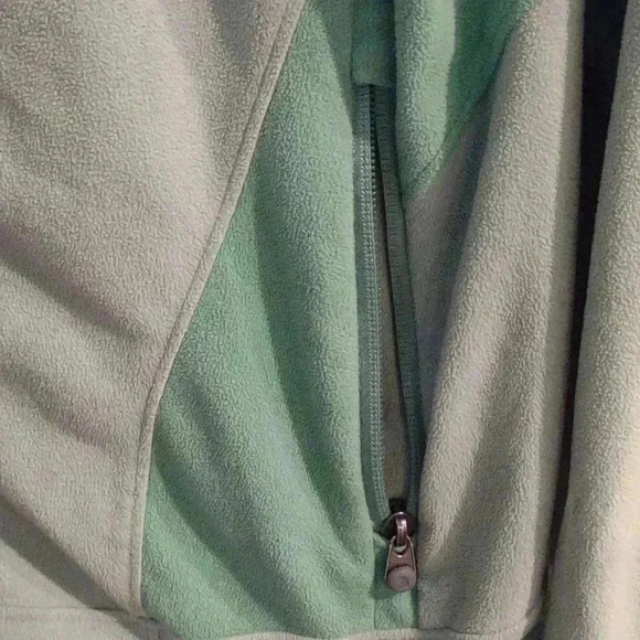 The North Face lime green zip up fleece jacket women's large - Picture 3 of 6